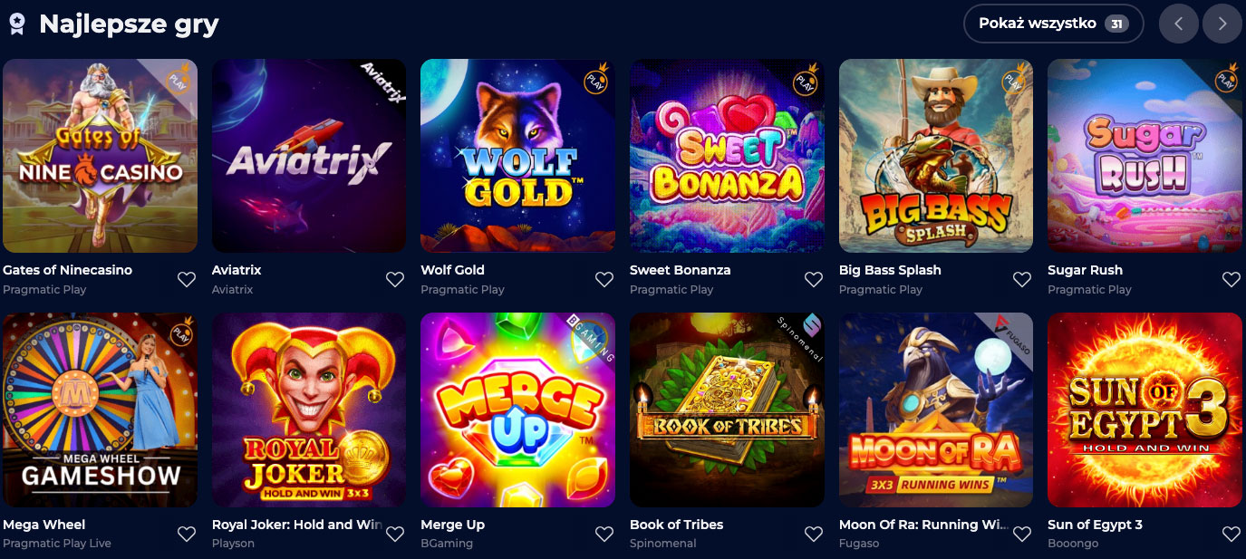 Nine Casino Best Games